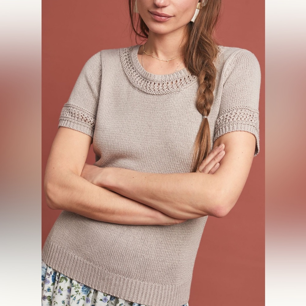 Anthropologie Lattice Sweater Tee